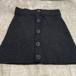 Wonder Nation Black Knit Button-Front Skirt – Girls XS (4–5)